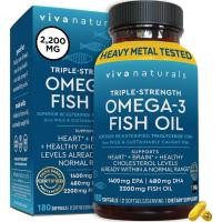 ราคา Japan and South Korea Viva Naturals Triple Strength 3 Fish Oil Supplement 60 Pescatarian Friendly Softgels 2500 mg Fish Oil with Re Esterified 3 Fatty Acids Including EPA DHA DPA (126206852577)