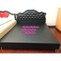 ราคา เตียงนอน 6 ฟุต เตียงเบาะหุ้มหนัง สีดำสวยหรู เลือกสีได้ ขนาด 3 5 ฟุต 5 ฟุต 6 ฟุต (16599788484)