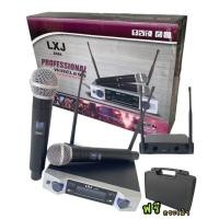 ราคา ไมค์โครโฟนไร้สาย ไมค์ลอยคู่UHFรุ่น LXJ AK 100ฟรี กระเป๋าหิ้ว Panasonic ถ่านขนาดAA แพ็ค4ก้อน สีดำ (9804568226)
