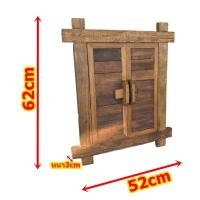 ราคา หน้าต่างไม้กระจก 52cmx62cm กระจกแต่งหน้า กระจกแต่งตัว กระจกเงาติดผนัง กรอบไม้สัก (19263084890)