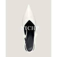 ราคา NICHP Silent Flow Curved Edge shoe รองเท้าหนังส้นโค้งสูง ปิดหน้าเท้า (26263594611)