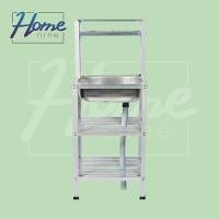 ราคา HOMENINE ซิ้งค์ล้างจาน อ่างล้างมือ อ่างล้างจานอลูมิเนียม 3ชั้น เล็ก มีแพงบน (115349320)
