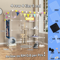 ราคา คอกน้องแมว คอกกรงสัตว์เลี้ยง DIY คอกกรงแมวและสุนัข กรงหมา ประกอบง่าย ทนนาน จัดเก็บสะดวก กรงแมวราคาถูกๆ (23895552017)