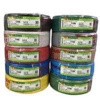 ราคา สายไฟ THW 1 4 sq mm ยาซากิ YAZAKI 100 เมตร สายแข็ง แกนเดียว ทองแดง มี 10 สี น้ำตาล THW wire 4 sq m Yazaki YAZAKI 100 meters (24815201319)