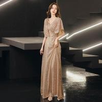 ราคา ชุดราตรีสีทอง ชุดราตรียาว ชุดราตรีแฟชั่นฤดูร้อน ชุดราตรีผู้หญิง ชุดราตรีสายเดี่ยว ชุดราตรีทรงเอ ชุดการแสดงสด (23783794505)