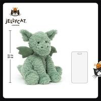 ราคา Jellycat Fuddlecat มังกรเขียวของเล่นตุ๊กตานุ่มๆปุยเพื่อนฟรี Jellycat ถุงหูรูดสีฟ้า (26121675473)