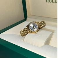 ราคา Lady Datejust รุ่น 279178 หรูหรา ละเอียดประณีต ทันสมัย ใส่ได้ทุกโอกาส ขนาดเส้นผ่านศูนย์กลาง 31 มม ตัวเรือนและสายทองเหลือง 18K ทั้งเรือน หน้าปัดสีเงิน ขีดเลขตัวเรือนประดับเพชร (26203671893)