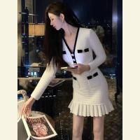 ราคา SHANGSHA ชุดเดรสสไตล์ฝรั่งเศสสีขาวเรียบหรู (25433074912)