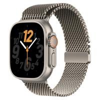 ราคา สายไทเทเนียมสำหรับ Apple Watch Ultra 3 2 49 มม IWatch Series 11 10 9 8 7 6 สายแบบ Milanese Loop ไทเทเนียมธรรมชาติ หัวเข็มขัดแบบ Parachute (25645403148)
