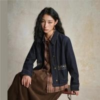 ราคา Giordano แจ็คเก็ตยีนส์พร้อมกระเป๋าลายดอกไม้ (26300044158)