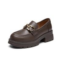 ราคา DUSTO รองเท้าส้นหนาสีดำสำหรับผู้หญิง DUSTO รองเท้าลำลองสไตล์อังกฤษ ส้นเตี้ย พื้นยาง ทรงหัวมน รองเท้าแฟชั่นฤดูใบไม้ผลิ (25893038456)