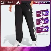 ราคา adidas Gym Training Train Essentials 3 Stripes Woven Pants Women Black JI8313 (22772747494)