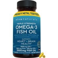 ราคา Japan and South Korea Viva Naturals Triple Strength 3 Fish Oil Supplement 60 Pescatarian Friendly Softgels 2500 mg Fish Oil with Re Esterified 3 Fatty Acids Including EPA DHA DPA (126206852576)