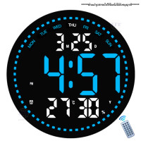 ราคา นาฬิกาดิจิตอล LED รุ่น WX 2828 ทรงกลม บลูทูธได้ปรับตรงเวลาโลกได้ นาฬิกาแขวนติดผนัง (24858731709)