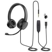ราคา USB Headsets with Microphone Noise Cancelling Stereo Headsets for Call Center Office Conference Call Skype Chat (22250897744)