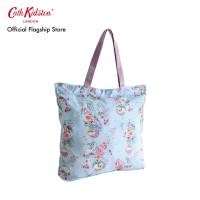 ราคา Cath Kidston กระเป๋าสำหรับผู้หญิง Large Foldaway Tote ลาย Shell Bouquet สี Blue (24534800877)