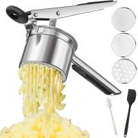 ราคา Potato Ricer Heavy Duty Stainless Steel Potato Masher and Ricer for Mashed Potatoes Kitchen Gadget for Mashed Potatoes with 3 Interchangeable Discs (25354975828)