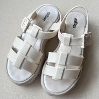 ราคา melissaˉ2025 new sandals muffin Roman heel height 5 5 broadband solid color casual women summer thick sole (24417251093)