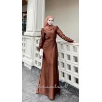 ราคา เดรสใส่ออกงาน ชุดอิสลาม เดรสมุสลิม รุ่นจินนี่เนื้อผ้าซาร่า เดรสใส่รายอ เดรสยาว ชุดนิกะห์ เดรสธีมเพือนเจ้าสาว (24912498560)