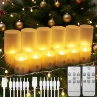 ราคา เทียนวอเตอร์แบบไร้เปลวไฟแบบชาร์จไฟได้พร้อมรีโมทจับเวลาไฟ LED ชาสั่นไหวพร้อมสายชาร์จ USB เทียนคริสต์มาสไฟฟ้า (25114324267)