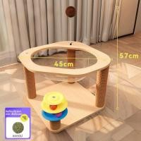 ราคา HELLOLEIBOO ที่นอนแมวและสนามเด็กเล่นสำหรับแมว พร้อมเสาขูดเล็บ ประหยัดพื้นที่ (25193860896)