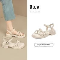 ราคา DUSTO รองเท้าแตะหนังส้นหนาสไตล์โรมัน สำหรับฤดูร้อน (25900620910)