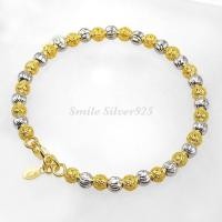 ราคา กำไลเงินแท้92 5 ชุบ2 กษัตริย์ ลายฉลุสลับBall Moon ขนาด 5 mm (24669406958)