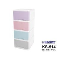 ราคา ตู้ลิ้นชักพลาสติก 4 ชั้น KEYWAY รุ่น KS 514 ลิ้นชักสีพาสเทล (25679452134)