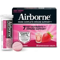 ราคา Airborne 1000mg Vitamin C with Zinc Effervescent Tablets Immune Support Supplement with Powerful Antioxidants Vitamins A C E 10 or 30 Fizzy Drink Tablets Very Berry Flavor (24789360306)