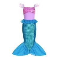ราคา ZZOOI 2023 Disney Film The Little Mermaid Dress up for Girls Siren Cosplay Outfit Princess Ariel Costume Kids Summer Beach Clothing (22621284204)