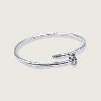 ราคา กำไลตะปูเงินแท้ปั้ม 925 ประดับเพชร Cz กำไลเงินแฟชั่น เงินแท้ 925 925 Sterling Silver Cz Nail Bangle (17323140914)