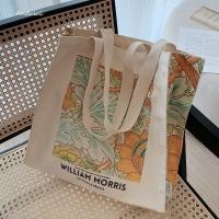 ราคา ANDCICI กระเป๋า tote ผ้าแคนวาสพิมพ์ลายดอกไม้สไตล์เรโทร (26057846932)