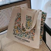 ราคา ANDCICI กระเป๋า tote ผ้าแคนวาสพิมพ์ลายดอกไม้สไตล์เรโทร (26057846933)