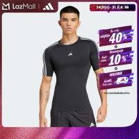 ราคา adidas Gym Training TECHFIT Compression Training 3 Stripes Tee Men Black IN5588 (22441158692)