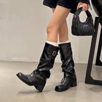 ราคา chloe store MIDNIGHT BOOTS รองเท้าบูทยาว แบบสวม สีน้ำตาลและสีดำ 36 40 (22285259440)