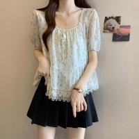 ราคา เสื้อแขนสั้นลายลูกไม้ไซส์ใหญ่ (126454110487)