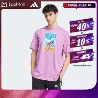 ราคา adidas ไลฟ์สไตล์ เสื้อยืดพิมพ์ลายแขนสั้น Boost ผู้ชาย สีม่วง IZ1273 (22435166571)