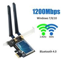 ราคา WiFi5 AC1200 Dual Band 2 4G 5GHz PCIE WiFi Adapter 1200Mbps Bluetooth4 0 Network Card for Win 7 10 11 Desktop PC (25336322534)
