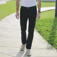 ราคา Golden Zebra Jeans กางเกงยีนส์ชายขากระบอกซุปเปอร์แบล็คผ้าไม่ยืด (321585465)