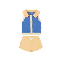 ราคา Everyday Sweet Clara Cotton 100 เสื้อโปโลเอวลอยผ้าตัดสลับสี ดีเทลกางเกงขาสั้นผ่าข้าง (126532642725)