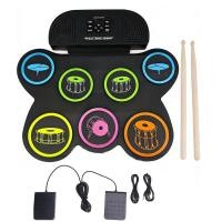 ราคา กลองไฟฟ้าเดิม 7 แผ่นชุดกลองดิจิตอลแบบพกพาพร้อมแท่งกลองและชุดซิลิโคนกลองไฟฟ้า (25952331368)