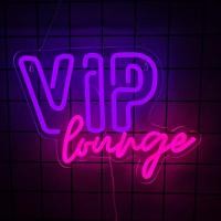 ราคา VIP Lounge ป้ายนีออนสําหรับตกแต่งผนังไฟนีออน LED ป้ายสําหรับบาร์ห้องโรงแรมคาเฟ่ห้อง VIPตกแต่งบ้านUSB Powered (24784457051)