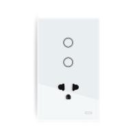 ราคา Melery Wifi Smart Tuya Light Switch Thailand US Plug Wall Socket Mexico USA Outlet Touch Glass Panel Remote by Alexa Google Home (24819338751)