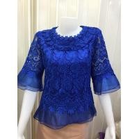 ราคา เสื้อลูกไม้ออกงาน ลูกไม้ผ้าแก้ว แขน3 4ส่วน ไซส์ 38 46 รุ่น JK 06 (10104110240)