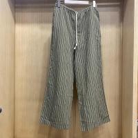 ราคา Authentic New style UNIQLO 25 Spring Womens Linen Blend Elastic Striped Pants Casual Pants Elastic Waist Wide Leg Pants Straight Pants 477006 imported 2025 (24924868293)
