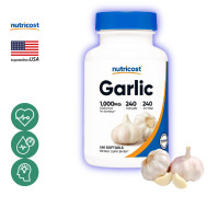 ราคา นูทรีคอสท์ น้ำมันกระเทียม 1000 mg x 240 เม็ด กระเทียมสกัด ไร้กลิ่น Nutricost Garlic Oil DSCT กินร่วมกับ แอสต้าแซนทีน ถังเช่า น้ำมันปลา กระเทียม แคปซูล โอเมก้า 3 ชาเขียวสกัด กรีนที พิคโนจีนอล ขมิ้นชัน 