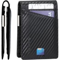 ราคา Wallet for MenMens Ultra Slim Wallet with Money Clipleather wallets gadgets for menRFID wallet with 12 card slots credit card holderminimalist wallet for men with Gift (24457748182)