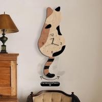 ราคา YIYUXUAN นาฬิกาแขวนผนังสไตล์แมววินเทจ สร้างสรรค์ ไม่ต้องเจาะผนัง เงียบ (126303842936)