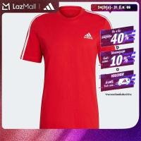 ราคา adidas ไลฟ์สไตล์ เสื้อยืด Essentials 3 Stripes ผู้ชาย สีแดง GL3736 (22438588955)