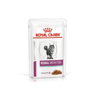 ราคา 12 ซอง Royal Canin Renal Feline With Fish Pouch 85 g อาหารเปียก แมวโรคไต 85g (661736500)